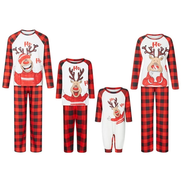 Conjunto de pijamas familiares a juego de Navidad Fiomva con estampado de dinosaurios de dibujos animados, ropa de dormir para el hogar, pijamas para adultos y niños