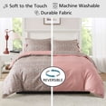 thumbnail image 3 of Mainstays Full/Queen Duvet Cover Set, Reversible All-Season, 3-Piece, Green Floral Bowknot, 3 of 11