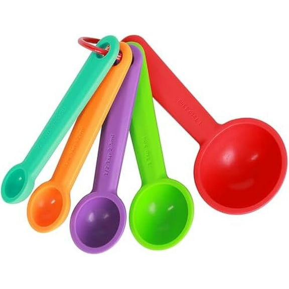 Silicone Measuring Spoons Set of 5, Assorted Colors