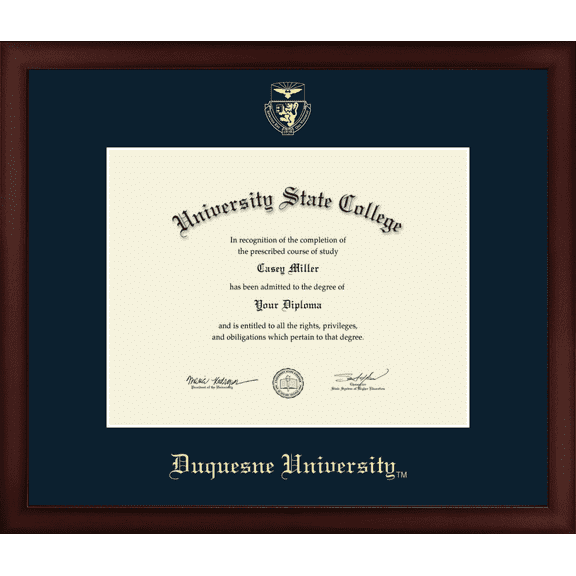 Duquesne University Diploma Frame, Document Size 11" x 8.5"