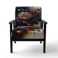 thumbnail image 4 of Designart "Rose Design in Night Shades V" Chaise d'Appoint Rembourrée Rose Rouge - Fauteuil Traditionnel pour Chambre, 4 of 7