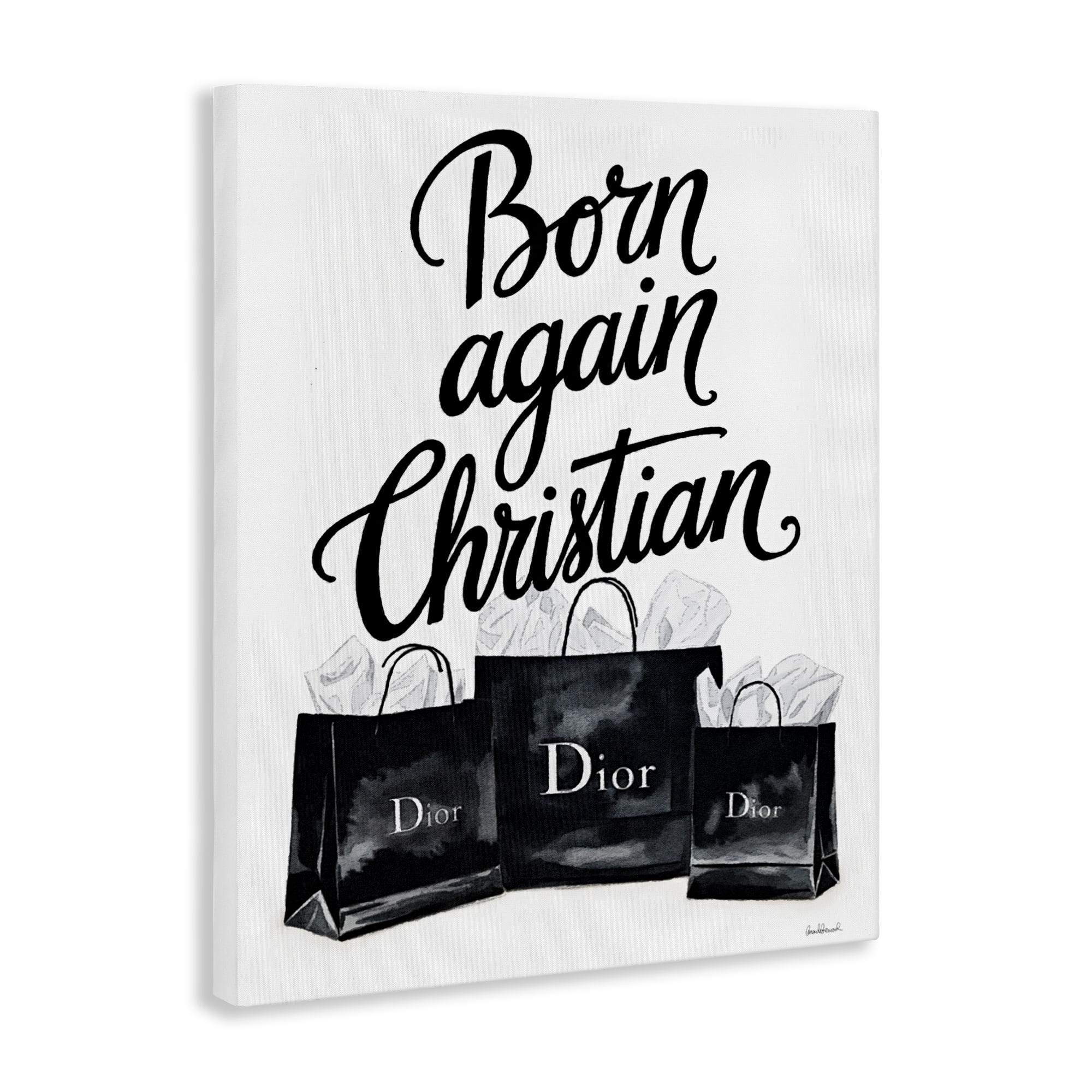 Shopping Born Again Christian Canvas Wall Art, design by Amanda Greenwood