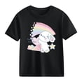 thumbnail image 4 of Spazoro Girls T-Shirts Tee, Crew Neck 100%Cotton Short Sleeve Cute Print Casual Tops for Kids Black Size 10, 4 of 6