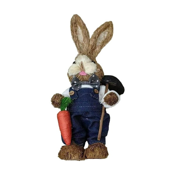 Muñeco de conejo de paja de Pascua Sunnimix Estilo A Decoración Hecha a Mano