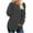 Gray, variant on Womens Blouses Tunic Tops Casual Solid Round-neck Long Sleeve Blouses Slim Layer T Shirt, Size S-2XL