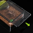 thumbnail image 3 of Turtle Tank with Breathable Holes Fish Tank, Multifunctional Areas Full-View Aquarium Small Pet Anti Escape Crawler Box for Horned Frogs, Hamsters, Snakes, Turtles, Lizards, 3 of 7