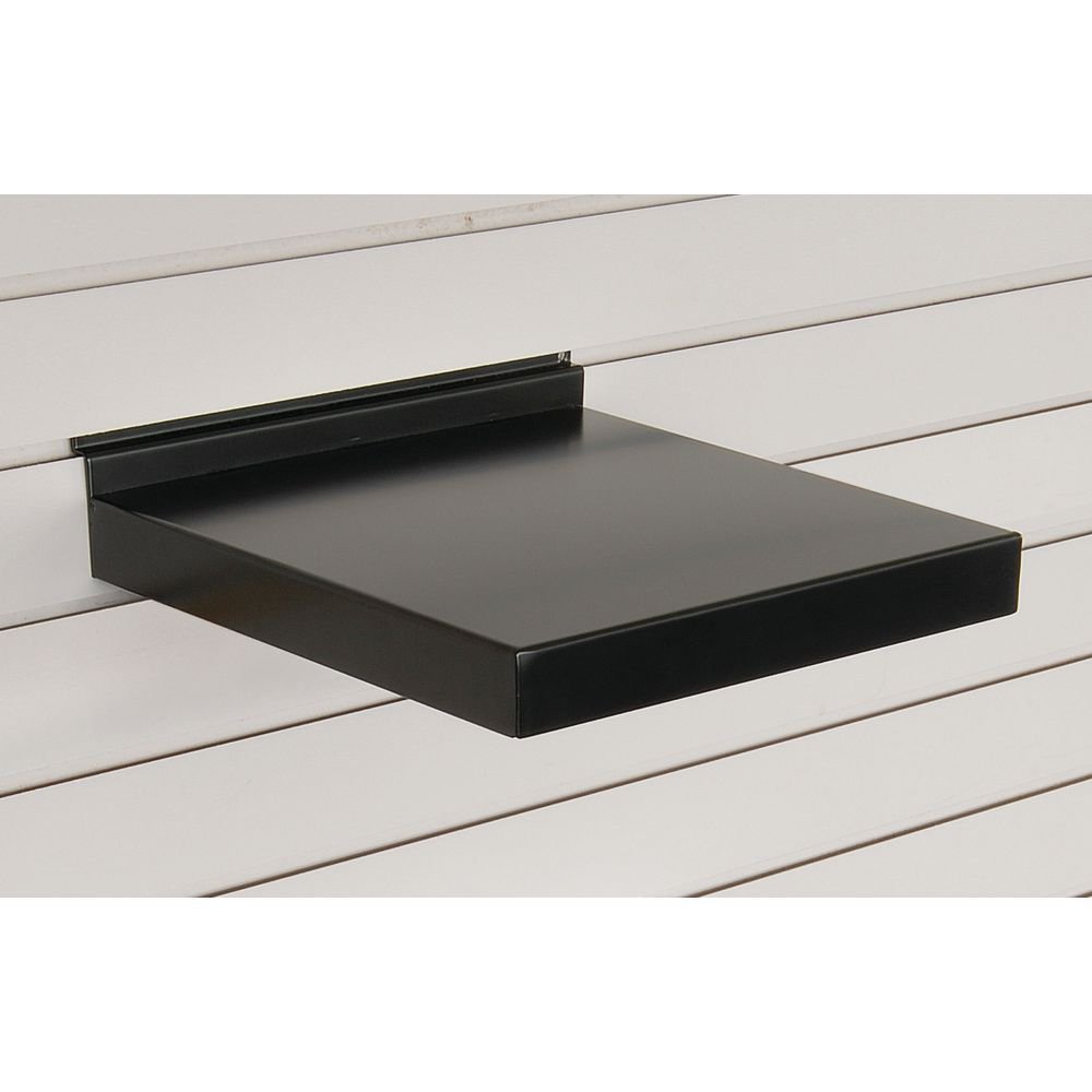 HUBERT® 12 Inch Metal Slatwall Shelves, Black