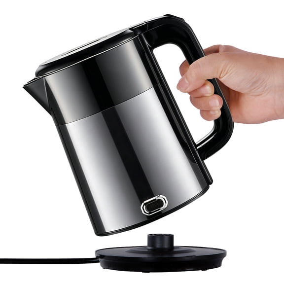 DREAMOSA 1000W 1L Electric Kettle, Black with Auto Shut-Off, Boil Dry Protection, 304 Stainless Steel, Double Wall