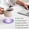thumbnail image 4 of Purple Ombre Coasters Set of 4, Modern Gradient Abstract Art Absorbent Coasters for Drinks, Coaster for Bar Office Dining Coffee Table Accessories Decor, Non Slip Round Desk Coaster, 4 of 9