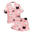 thumbnail image 7 of Women'S Pajama Sets Halloween Two Piece Women Silk Pajamas Set Pumpkin Ghost Printed Button Down Short Pajama Set For Women Lounge Sets Halloween Womens Pjs, 7 of 7