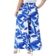 thumbnail image 3 of Pantalones Palazzo de Pierna Ancha Floral de Talla Grande para Mujer Agnes Orinda, Cintura Alta Elástica, Casual, Largos, de Verano, 2X, Azul, 3 of 6