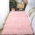 thumbnail image 4 of AuroraX Bedroom Area Rug Super Soft Shaggy Pink Non-Slip Backing Bathroom Mat Rug Minimalist 31x78 Inch Solid Scandinavian, 4 of 4