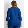 thumbnail image 2 of Avenue Women's Plus Size Side Ruched Faux Wrap Top, 2 of 2