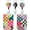 2 Pack-colorful Checkered, variant on ORB 2 Pack Cute Dinosaur ID Badge Holder with Clip Badge Reels | Retractable Heavy Duty,Keychain，ID Holder for School Nurse Office