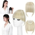 thumbnail image 3 of Benehair Clip in Fringe Hair Extensions as Humam Neat Bangs Thick Hairpiece 6" Ash Brown&Bleach Blonde, 3 of 6