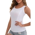 thumbnail image 5 of INSPIRE CHIC Women's Zippers Nursing Relaxed Fit Tank Wide Straps U-Neck Long Postpartum Vest L White, 5 of 6