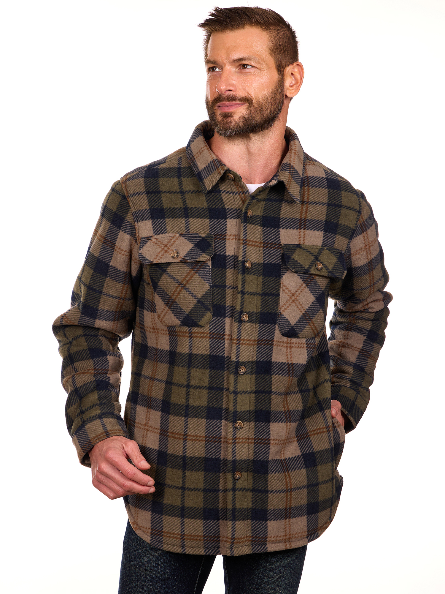 Bass Creek Outfitters Men's Plaid Fleece Shirt Jacket photo 8