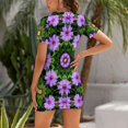 thumbnail image 2 of Floral Mandala Purple Flowers Pattern Summer Dresses For Women Dress Short Sleeves Dress, 2 of 9