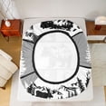 thumbnail image 5 of jejeloiu Deer Skull Silhouette Full Size Sheets,Cute Bear Paws Bed Sheets,Gray Geometric Check Sheet Sets For Teens,Breathable Home Decor,4-Piece, 5 of 7