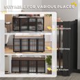 thumbnail image 4 of PawHut Free Standing Wooden Pet Gate with Open Door 4 Panel Black, 4 of 10