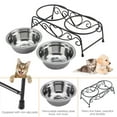 thumbnail image 3 of SLTG Double Bowl Elevated Stainless Steel Feeder with 2 Pet Bowls for Dogs & Cats, Solid, 3 of 9