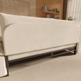thumbnail image 4 of 70.1" Queen Pull Out Sofa Bed, 3-in-1 Convertible Sleeper Sofa with Side Storage and 2 Pillows, Multi-Functional Velvet Loveseat Bed for Living Room, Bedroom, Apartment, Office, Beige, 4 of 6