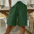 thumbnail image 6 of UAMVSH Bermuda Shorts for Women Baggy Wide Leg Beach Capri Pants with Pockets High Waist Knee Length Summer Vacation Shorts(X-Large,Army Green 2), 6 of 7