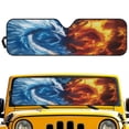 thumbnail image 4 of Binienty Ice and Flame Dragon Car Windshield Sun Shade for Jeep Wrangler TJ JK JKU Sport Foldable Automotive Front Windshield Sun Visor UV Rays Protector Auto Accessories, 4 of 7
