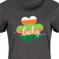 thumbnail image 3 of Instant Message - Lucky Striped Shamrock Graphic T-shirt Dress, 3 of 6
