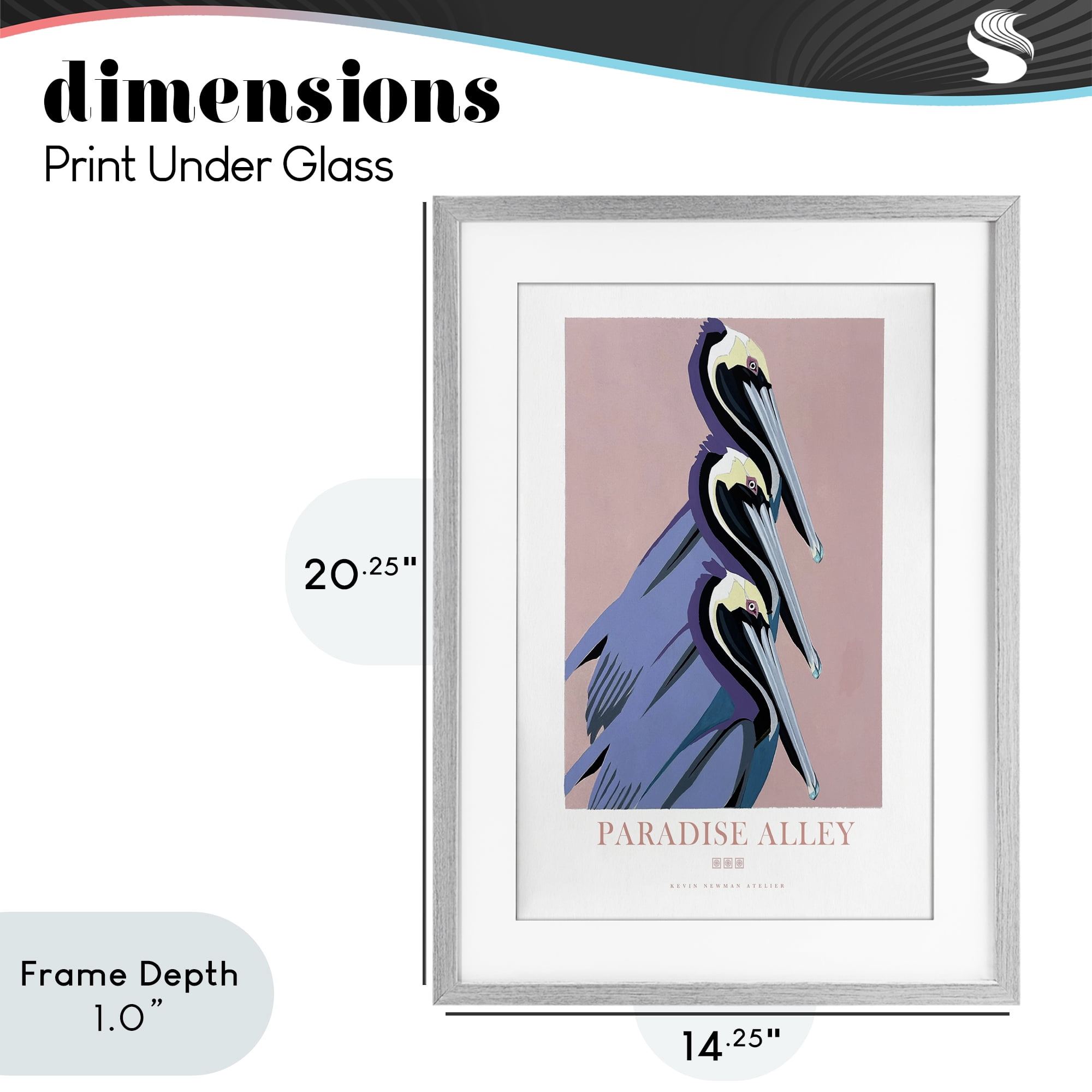 Stupell Industries Paradise Alley Pelican Trio Gray Framed Print Under Glass, design by Jadei Graphics