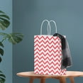 thumbnail image 5 of Party Packaging Clothing Bag, 25Pcs Small Wave Shape Kraft Paper Gift Bags with Handles Bags Recyclable Tote Bag(Red), 5 of 8