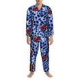 thumbnail image 4 of Kll Colorful Butterflies Sleepwear Mens Flannel Pajamas,Long Cotton Pj Set, 4 of 9