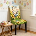 thumbnail image 4 of Hometravel Easter Bunny Chair Covers, Stretch Rabbit Print Seat Covers, Festive Table Chair Protectors for Dining Room, Holiday Party Decor, 4 of 6