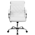thumbnail image 6 of Flash Furniture Merideth Mid-Back Designer White LeatherSoft Executive Swivel Office Chair with Chrome Base and Arms, 6 of 6