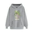 thumbnail image 5 of Fartey Christmas Hoodies for Women Trendy Xmas Graphic Pullover Tops Loose Casual Long Sleeve Drawstring Hooded Sweatshirts Fall Winter Fleece Pullover Tops with Pockets Gray S, 5 of 5