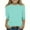Mint Green, variant on breaise 3-12Y Girls 3/4 Sleeve Shirts Casual Crewneck Tops Loose Fit Plain Tunic Blouses Three Quarter Length Soft Basic Tees