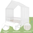 thumbnail image 6 of Noble House Twin Floor Bed with Canopy and Guardrails, Wood House Bed Frame for Kids, White, 6 of 11