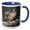 Blue/White, variant on 3drose, Usa, Washington State, Sammamish.female Mallard Duck Log, 11oz Two-tone Red Mug