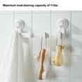 thumbnail image 6 of Vacuum Suction Cup Hooks 4-Row Wall Mounted Storage Rack Strong Adhesive No Drill Removable for Bathroom Hotel Kitchen White 24.5cm, 6 of 8