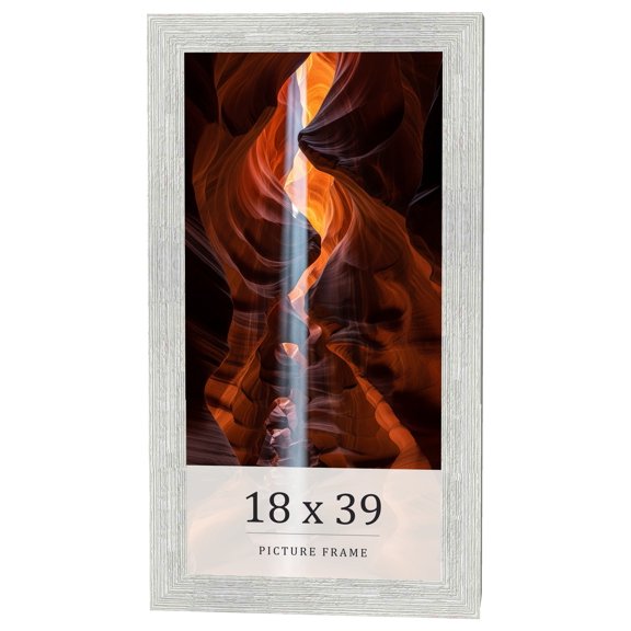 18x39 Frame White Real Wood Picture Frame Width 1.5 inches | Interior Frame Depth 0.5 inches | Barn