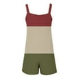 thumbnail image 5 of ZyeKqe Women Rompers Summer Casual Sleeveless Short Jumpsuits Trendy Color Block Overalls with Pockets, 5 of 5