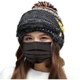 thumbnail image 2 of GRNSHTS Fleece Lined Winter Hats for Women Knit Beanie Hat Scarf Mask Set Warm Soft Slouchy Skull Cap with Pom Pom (Black), 2 of 6