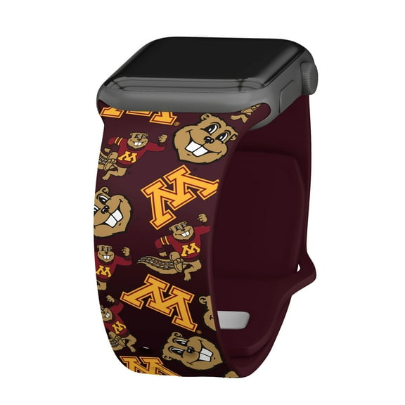 Golden Gophers HD Scattered Logo Unisex Watch Band for Apple Watch, 38/40/41mm(42mm Series 10) Long by Affinity Bands