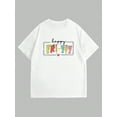 thumbnail image 2 of INAWLY - Camiseta de manga corta con cuello redondo y estampado colorido para mujer, ideal para adultos, hombres, mujeres, adolescentes, jóvenes y tiempo libre., 2 of 5