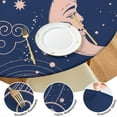 thumbnail image 4 of Celestial Round Elastic Tablecloth - Sun and Moon Astrology Print Waterproof Fitted Table Cover for Outdoor Dining, Windproof Picnic Cloth, 4 of 7