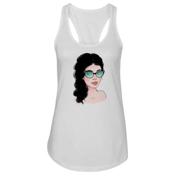 Beautiful Girl With Glasses. Tank Women -Image by Shutterstock, Female Medium