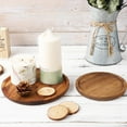thumbnail image 5 of Soimiss 2Pcs Decorative Wood Tray for Storage and Candle Holder in Light Brown, 5 of 6