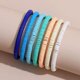 thumbnail image 3 of 7 unids/pack Bohemia pulseras de cuentas de arcilla polimérica colorido surfista estiramiento pulsera apilable para mujeres adolescentes niñas joyería de playa de verano, 3 of 4
