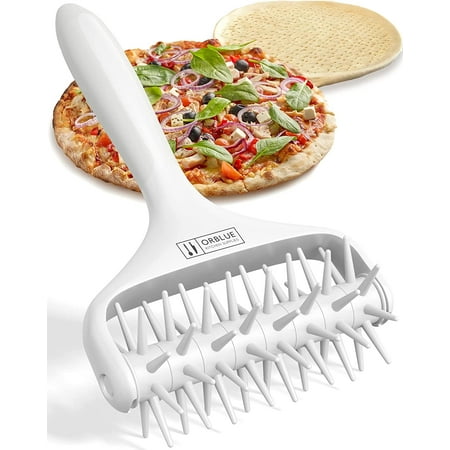 

Orblue Pizza Dough Docker Pastry Roller with Spikes Pizza Docking Tool for Home & Commercial Kitchen - Pizza Making Accessories that Prevent Dough from Blistering Light Gray
