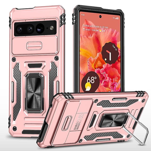 Armor Military Grad Case Compatible Google Pixel 7 Pro/pixel 7 With Magnetic Ring Stand & Slide Camera Cover